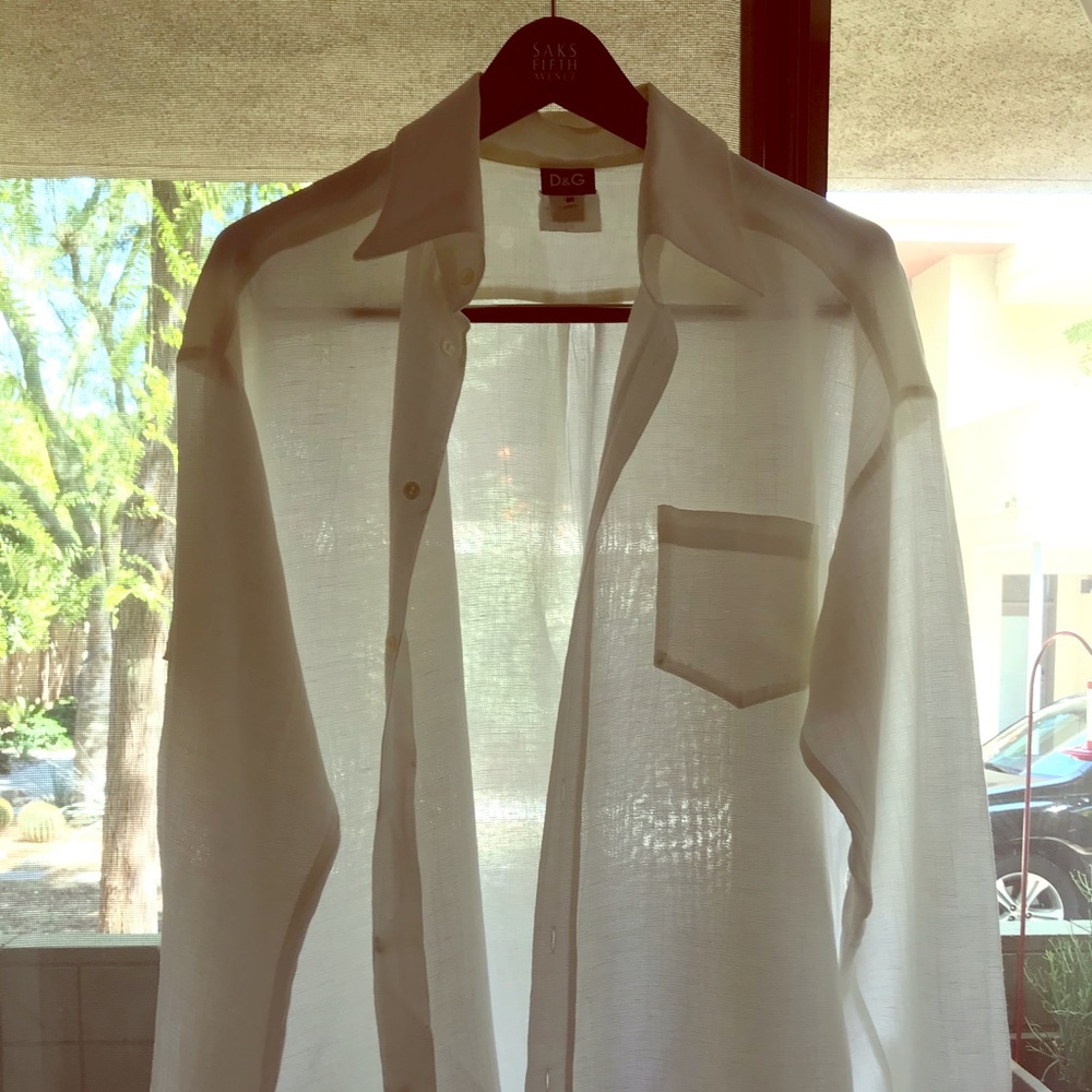 Men’s D&G white , long sleeved shirt